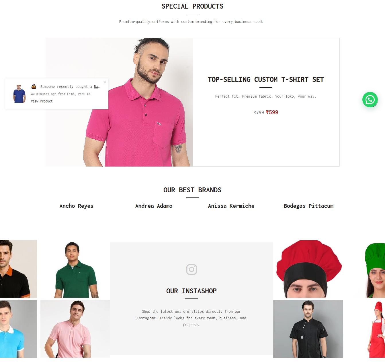 Website portfolio project – spuniform.com